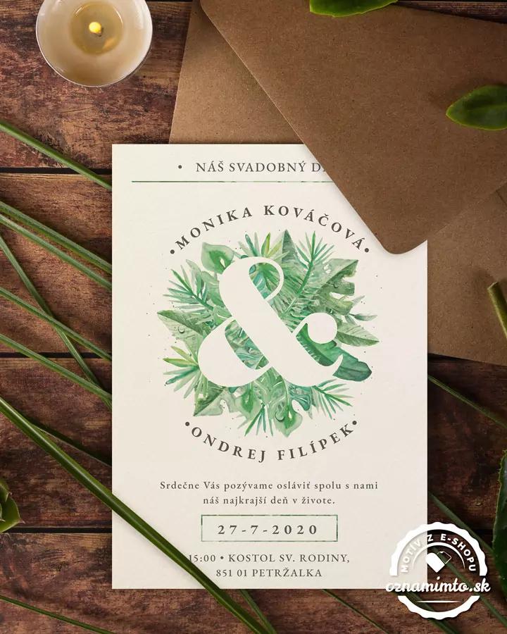 Svadobné oznámenia v Greenery motíve 2/6