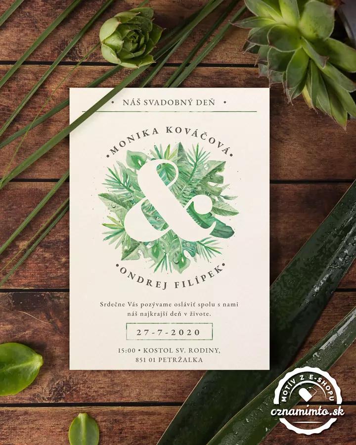 Svadobné oznámenia v Greenery motíve 1/6