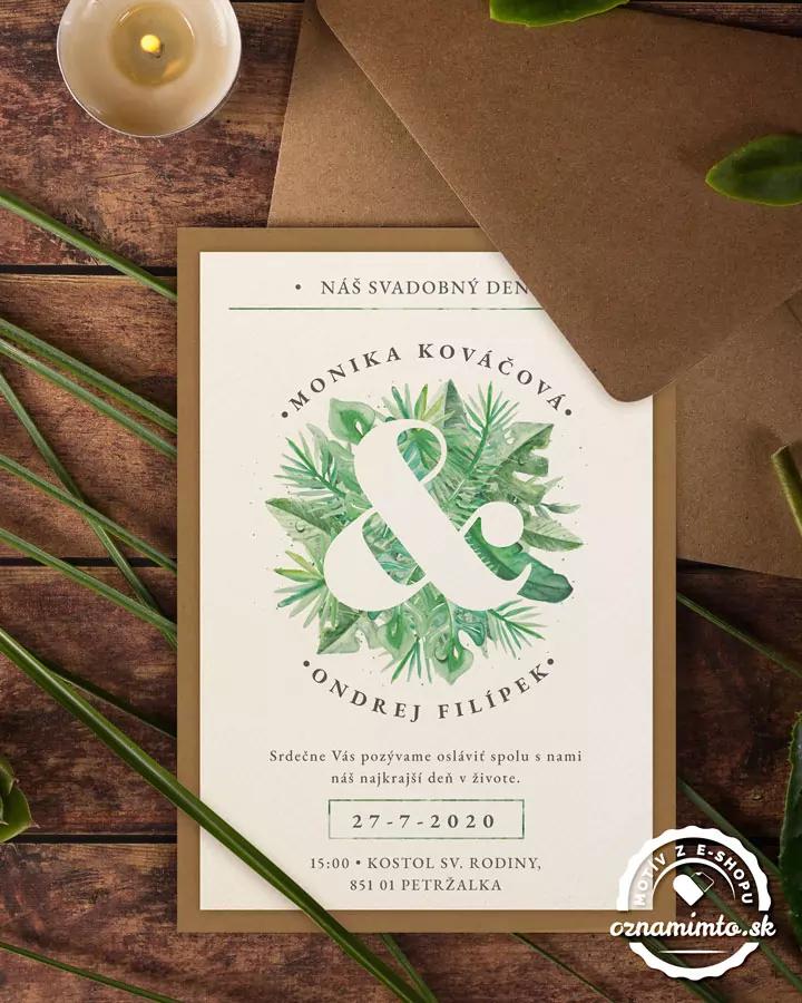 Svadobné oznámenia v Greenery motíve 5/6