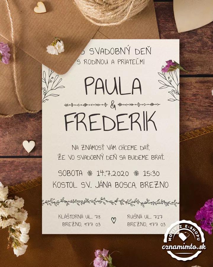 Svadobné oznámenia s čipkou a jutovým viazaním 4/12