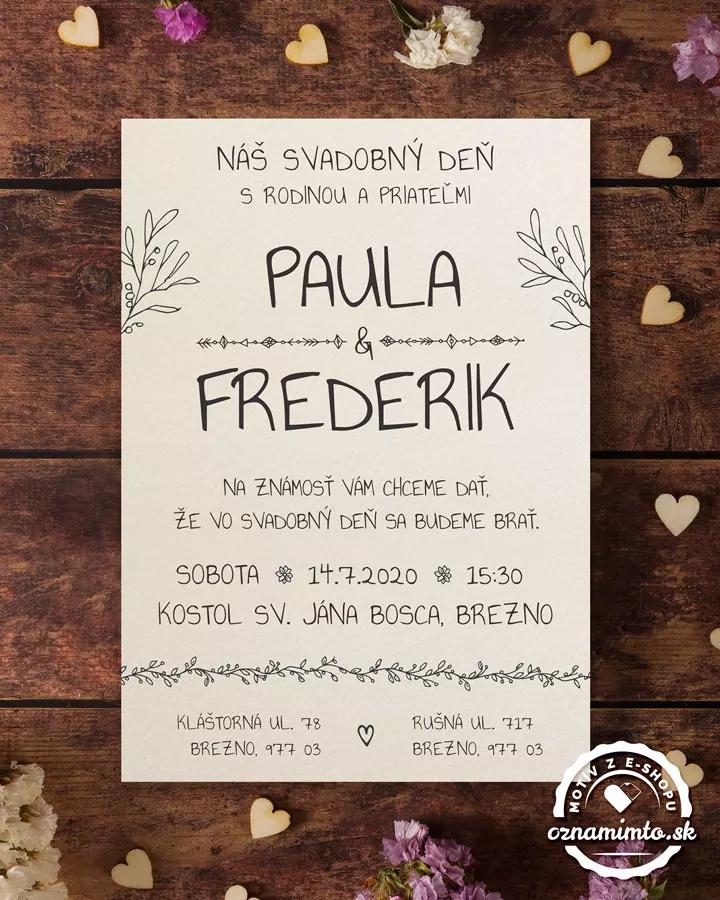 Svadobné oznámenia s čipkou a jutovým viazaním 2/12