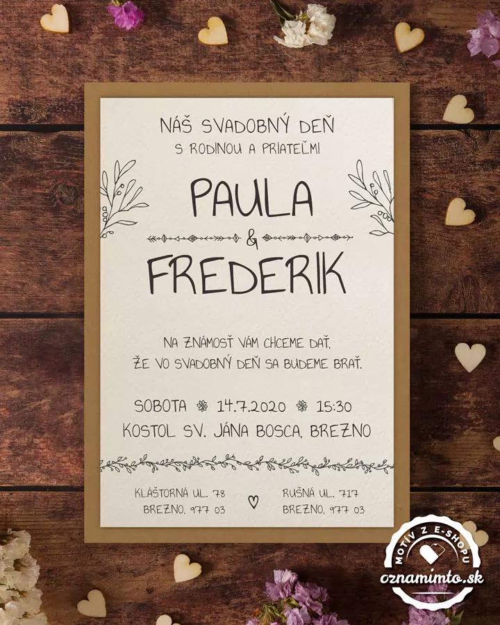 Svadobné oznámenia s čipkou a jutovým viazaním 6/12