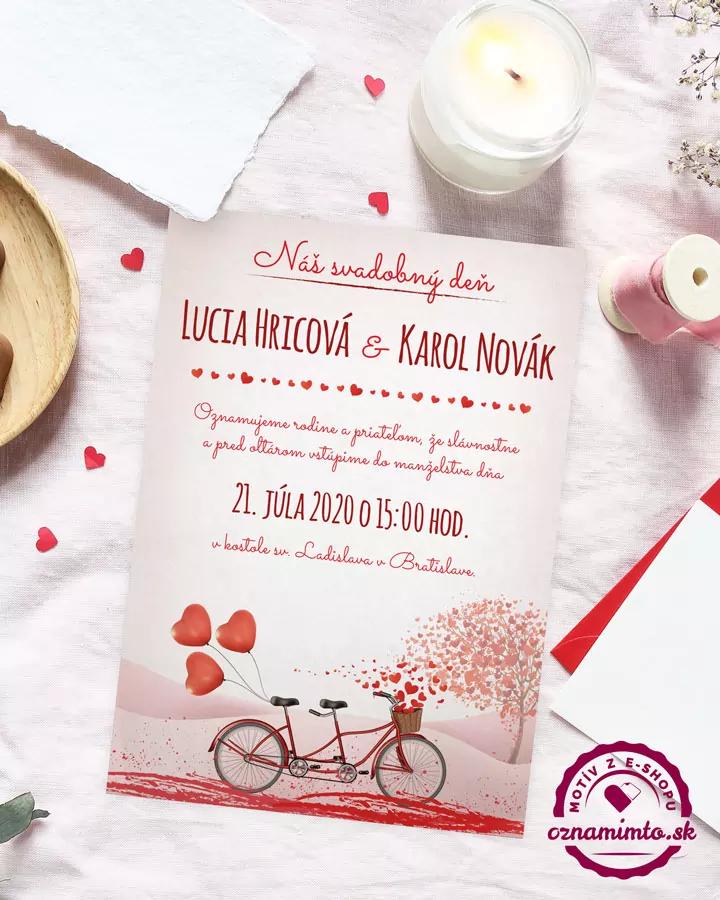 Svadobné oznámenia - Svadobný bicykel
