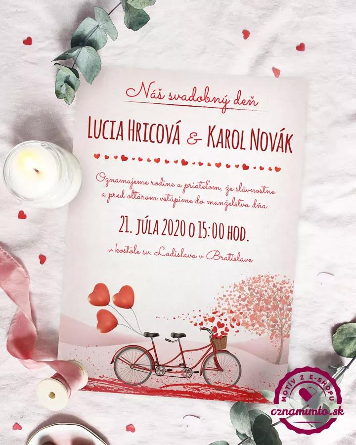 Svadobné oznámenia - Svadobný bicykel 2/3