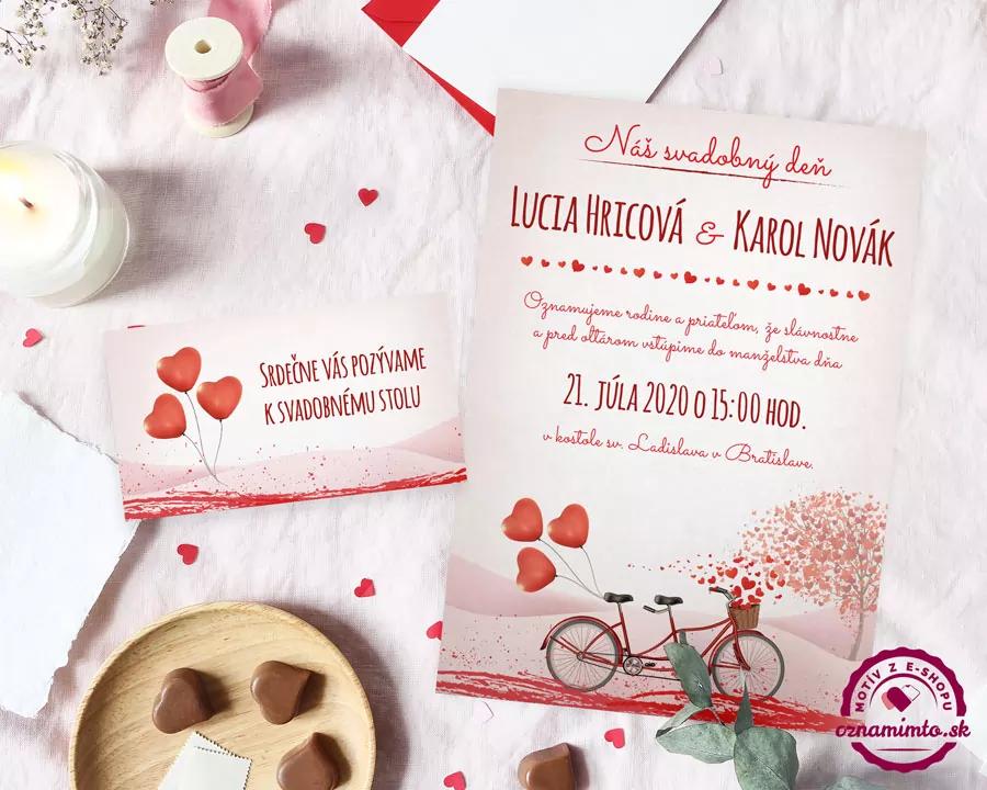 Svadobné oznámenia - Svadobný bicykel 1/3