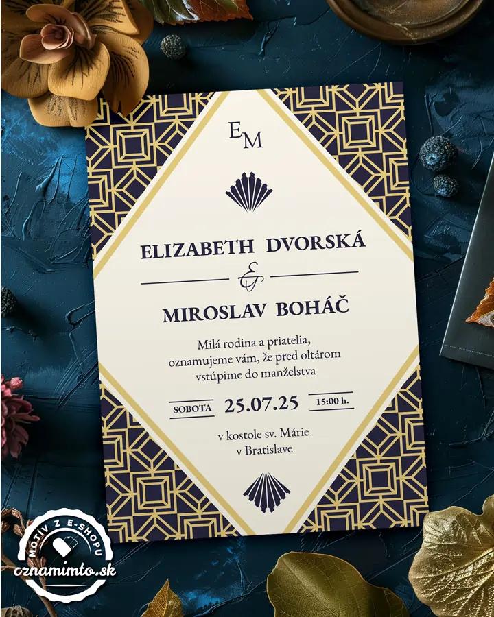 Svadobné oznámenia - Art Deco 02