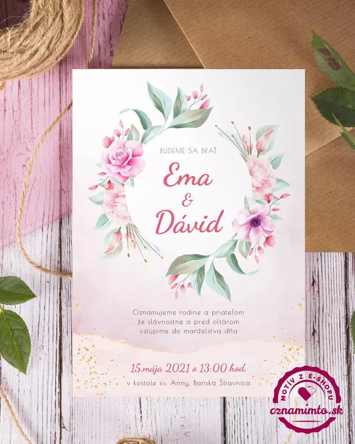 Svadobné oznámenia - Šípové ruže 03 1/2