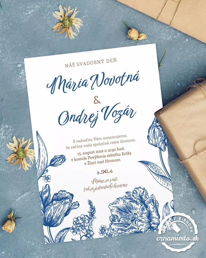 Svadobné oznámenia - Modré poľné kvety