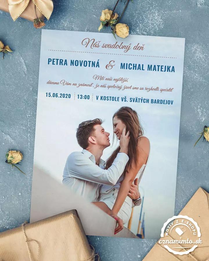 Svadobné oznámenie s fotografiou - Čistá láska