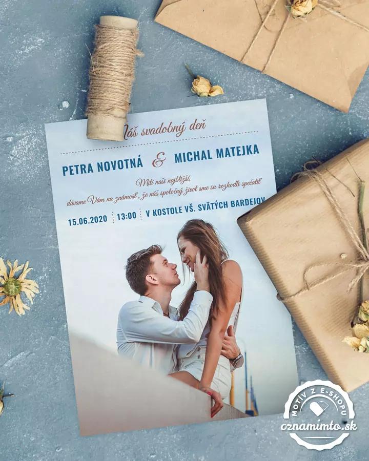 Svadobné oznámenie s fotografiou - Čistá láska 1/2