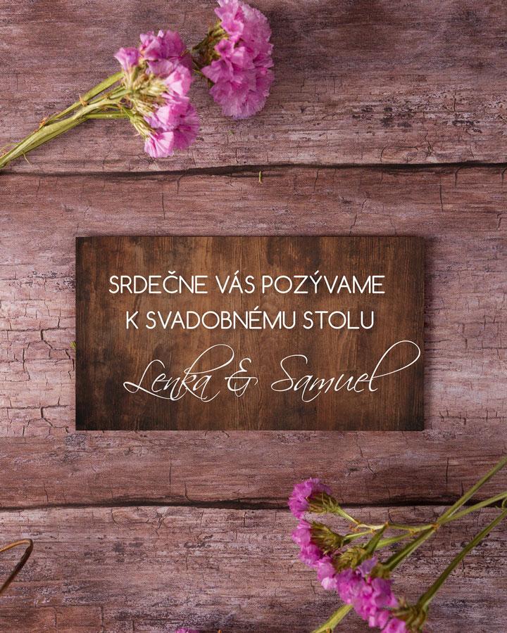 Svadobná pozvánka - Drevo 01 (hnedé)
