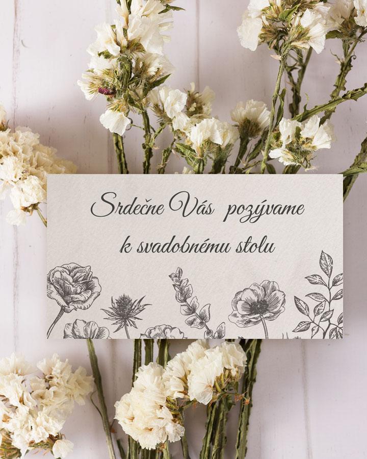 Svadobná pozvánka - Poľné kvety 01 (svetlé)