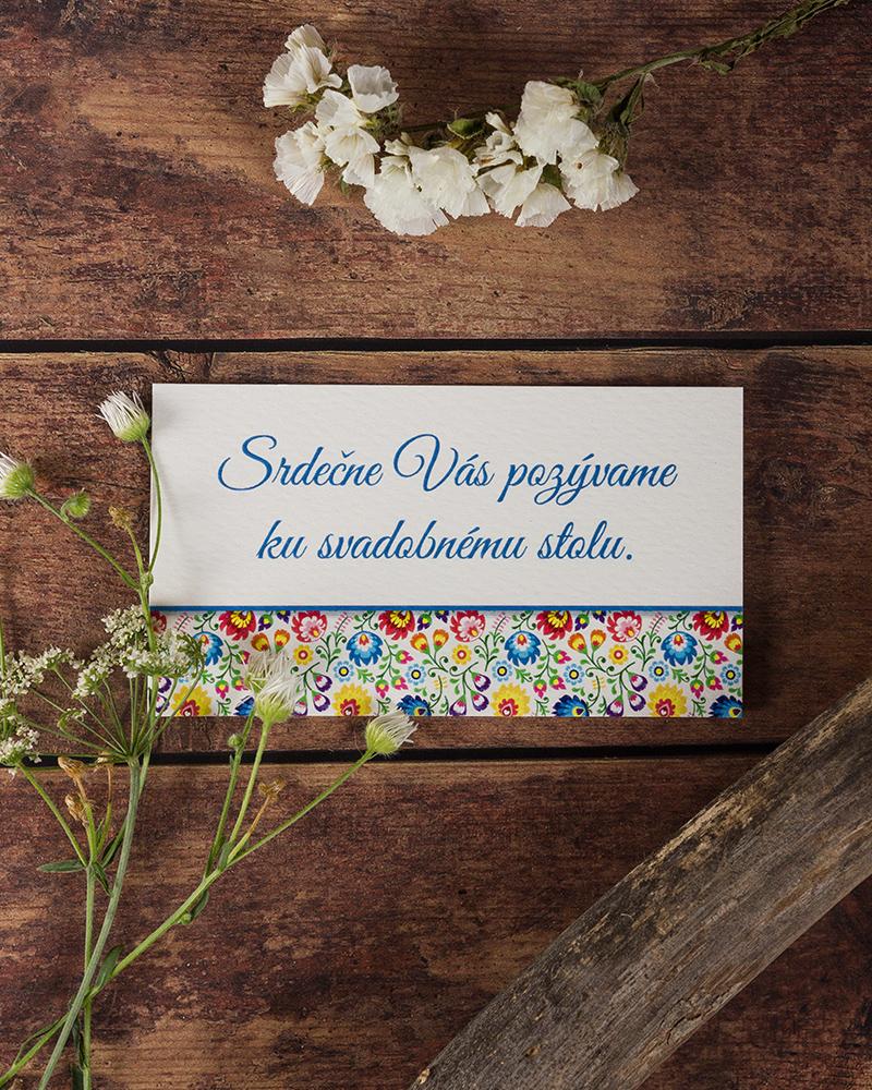 Svadobná pozvánka s ľudovým motívom 1/3