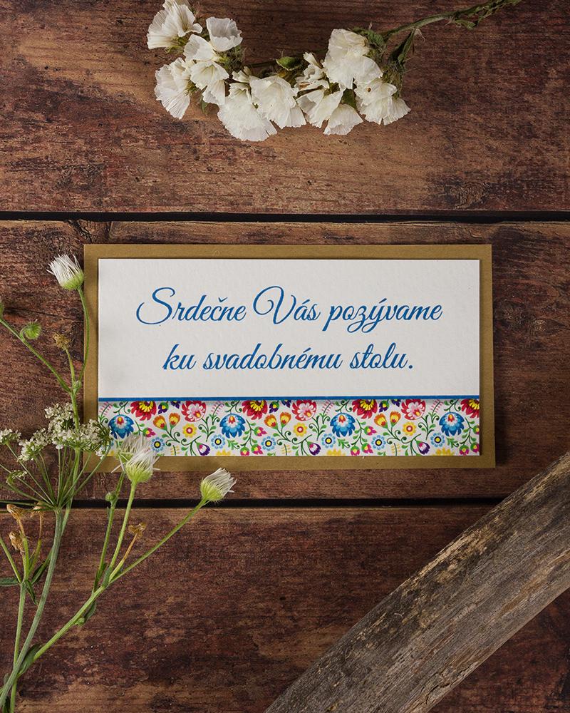 Svadobná pozvánka s ľudovým motívom 2/3
