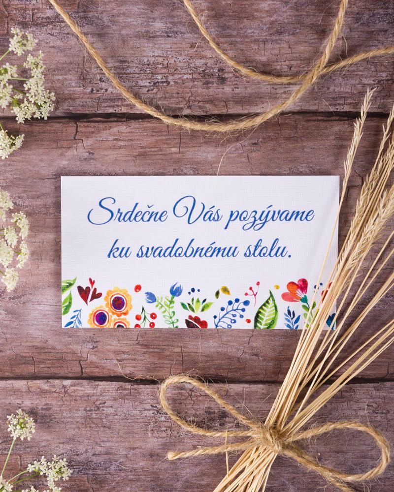 Svadobná pozvánka s folklórnym motívom