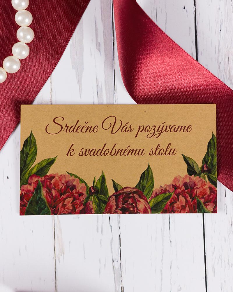 Svadobné pozvánky s pivonkami 2/5