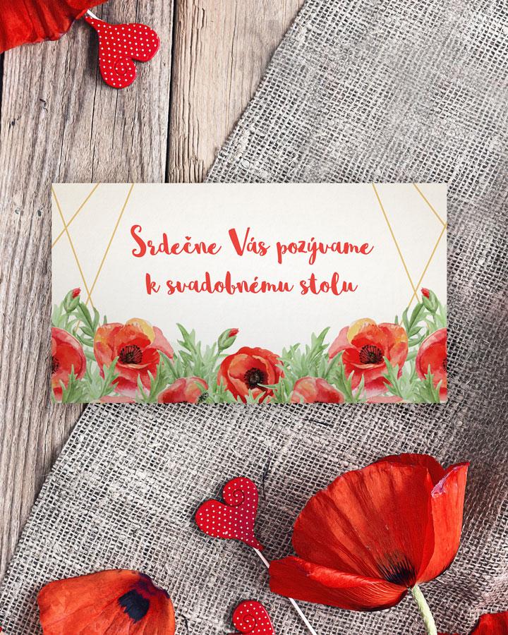Svadobná pozvánka - Poľné maky