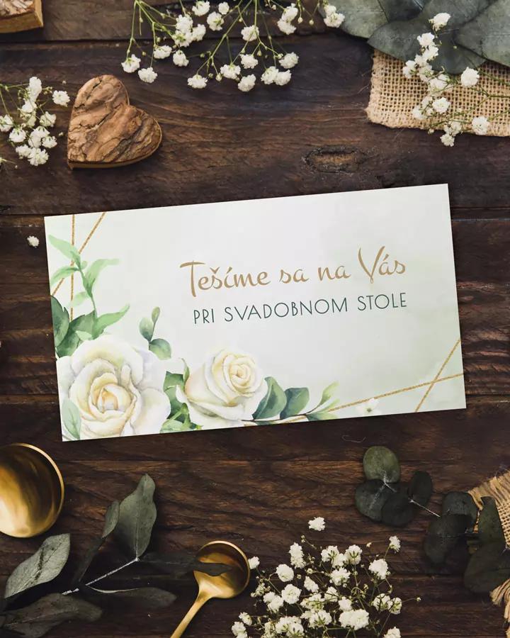 Svadobná pozvánka - Biele ruže