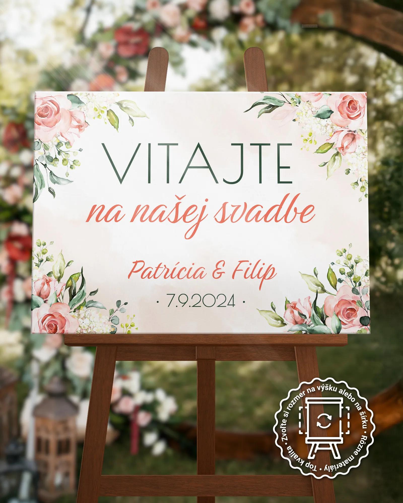 Uvítacia tabuľa vzor Kvitnúce ruže
