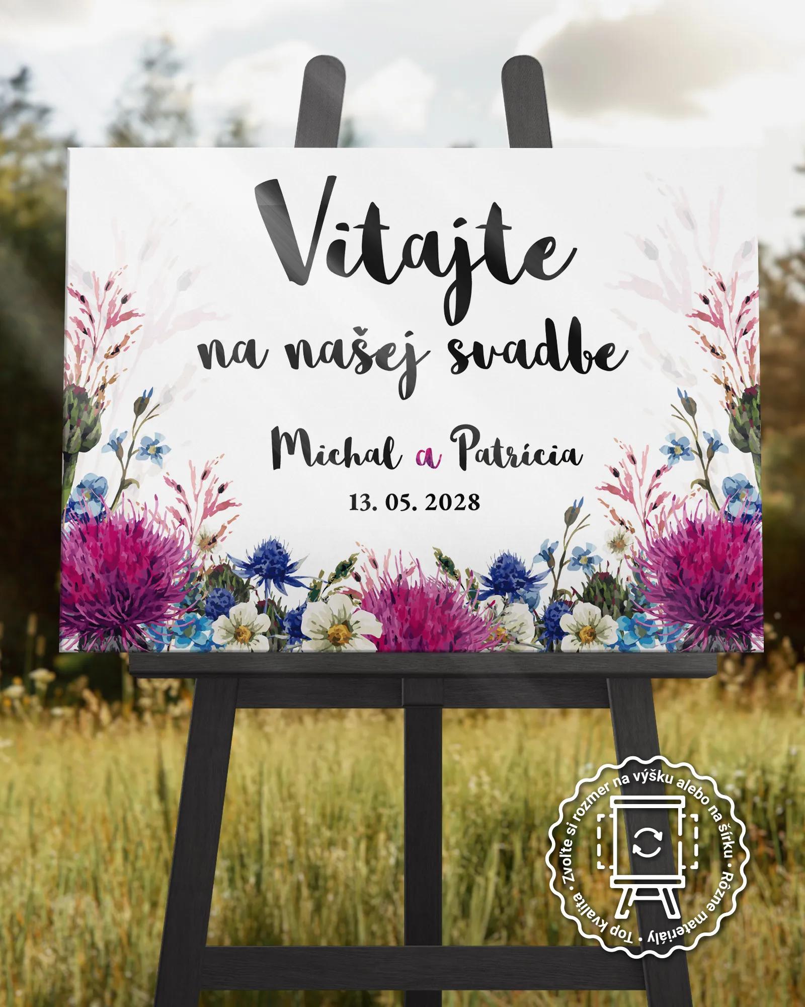 Uvítacia tabuľa vzor Pestré poľné kvety