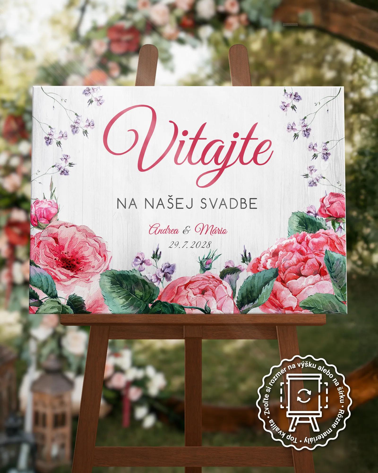 Uvítacia tabuľa vzor Šípové ruže 02