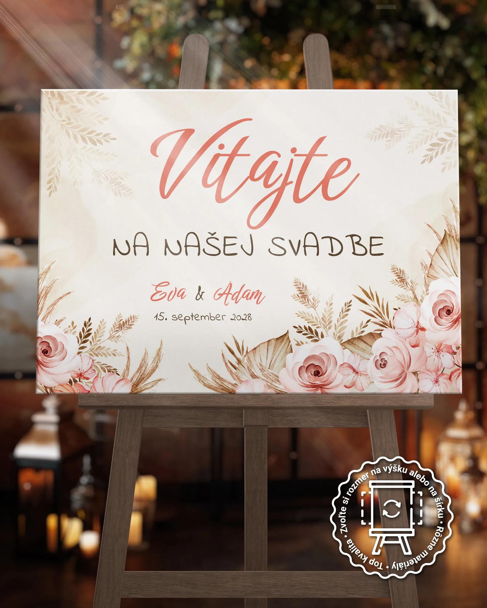 Uvítacia tabuľa vzor Sušené kvety 01