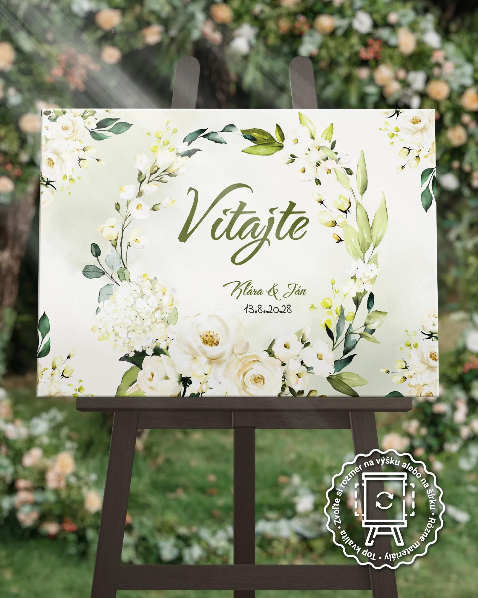 Uvítacia tabuľa vzor Biele ruže 04