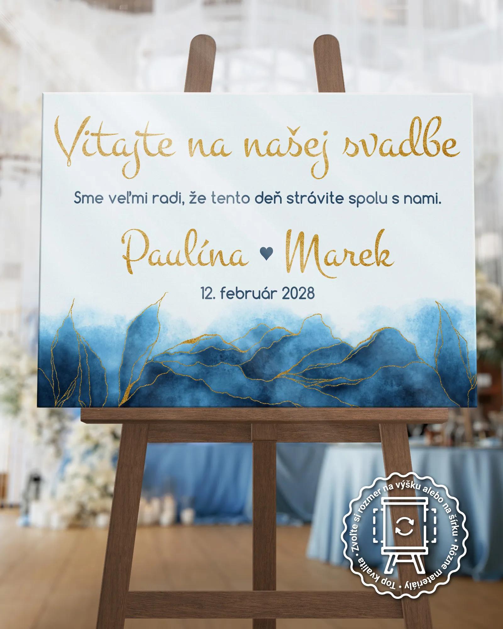 Uvítacia tabuľa vzor Abstrakt 04 modrá
