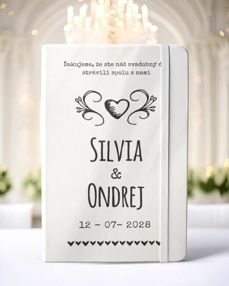 Personalizovaný svadobný zápisník pre hostí - vzor Vintage 02