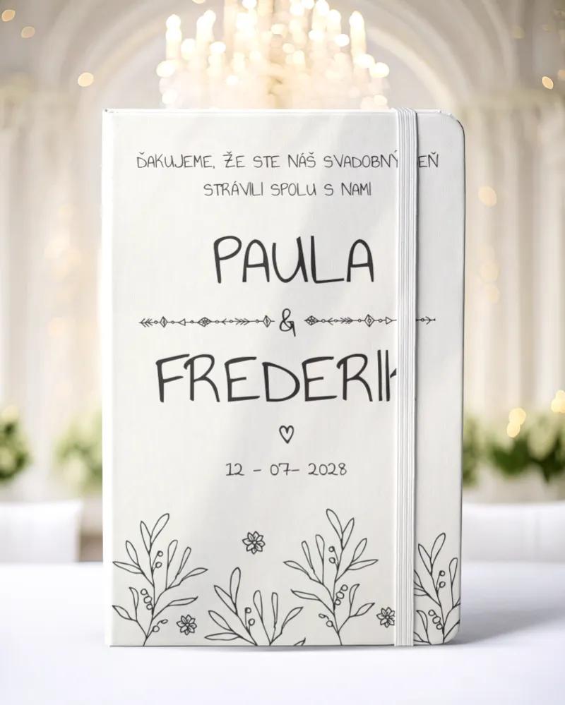Personalizovaný svadobný zápisník pre hostí - vzor Vintage 03