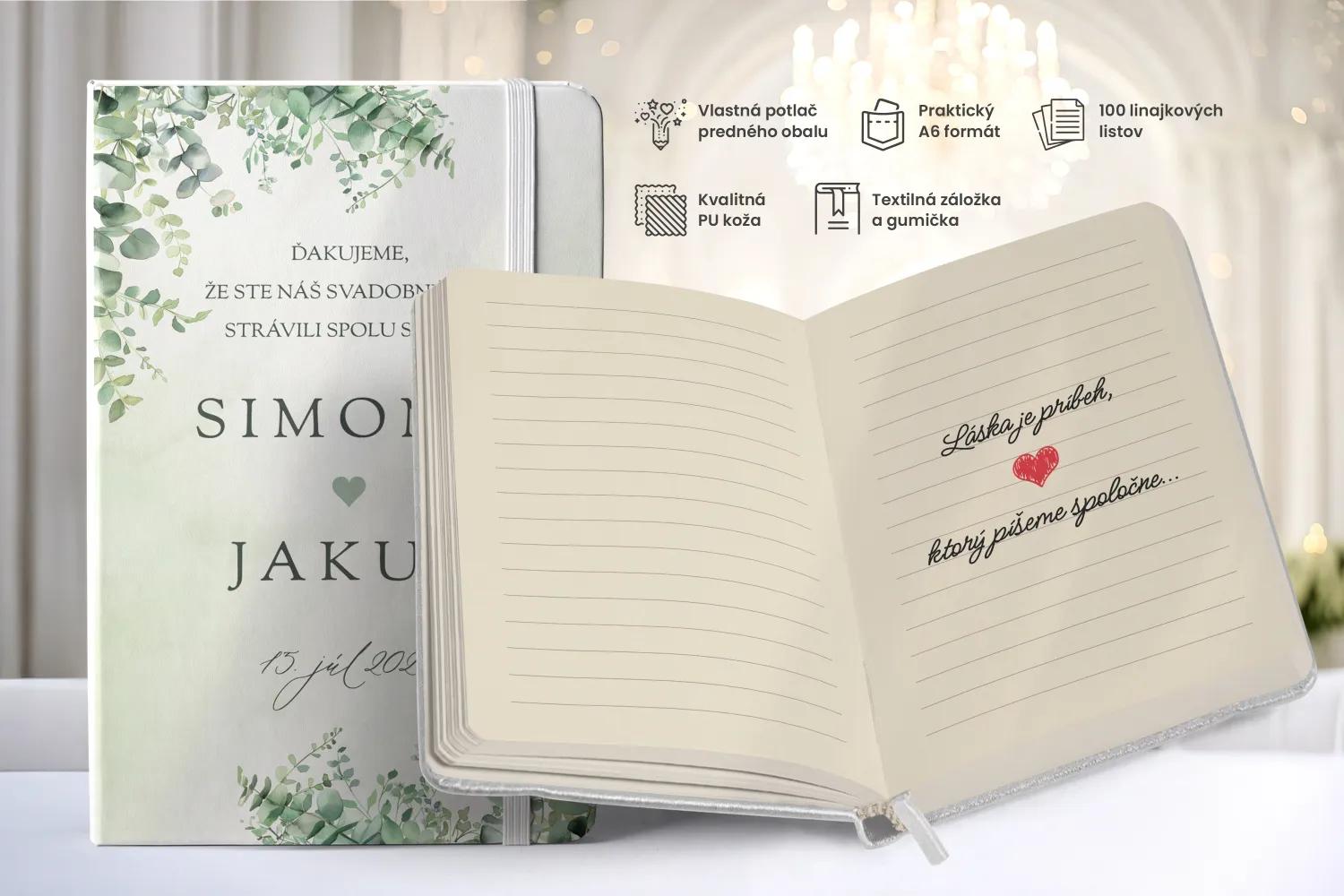 Personalizovaný svadobný zápisník pre hostí - vzor Sľub prírody III 1/2