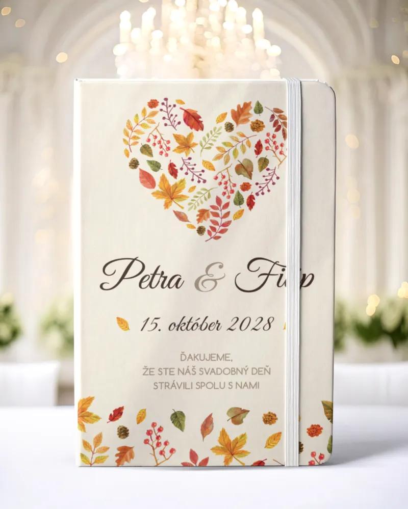 Personalizovaný svadobný zápisník pre hostí - vzor Jeseň 01