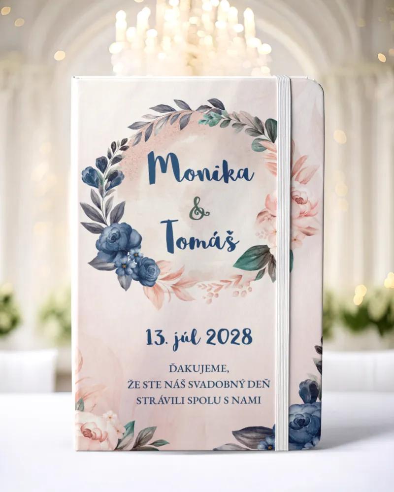 Personalizovaný svadobný zápisník pre hostí - vzor Šípové ruže 04