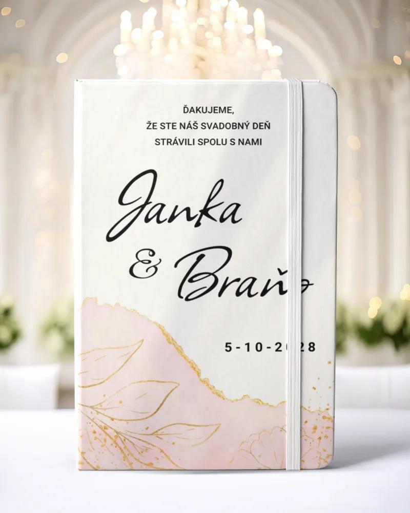 Personalizovaný svadobný zápisník pre hostí - vzor Abstrakt 02