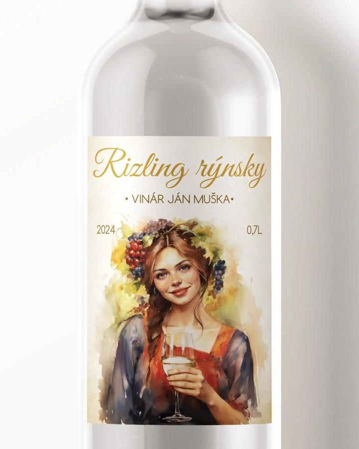 Etikety na víno - motív 50 biele víno