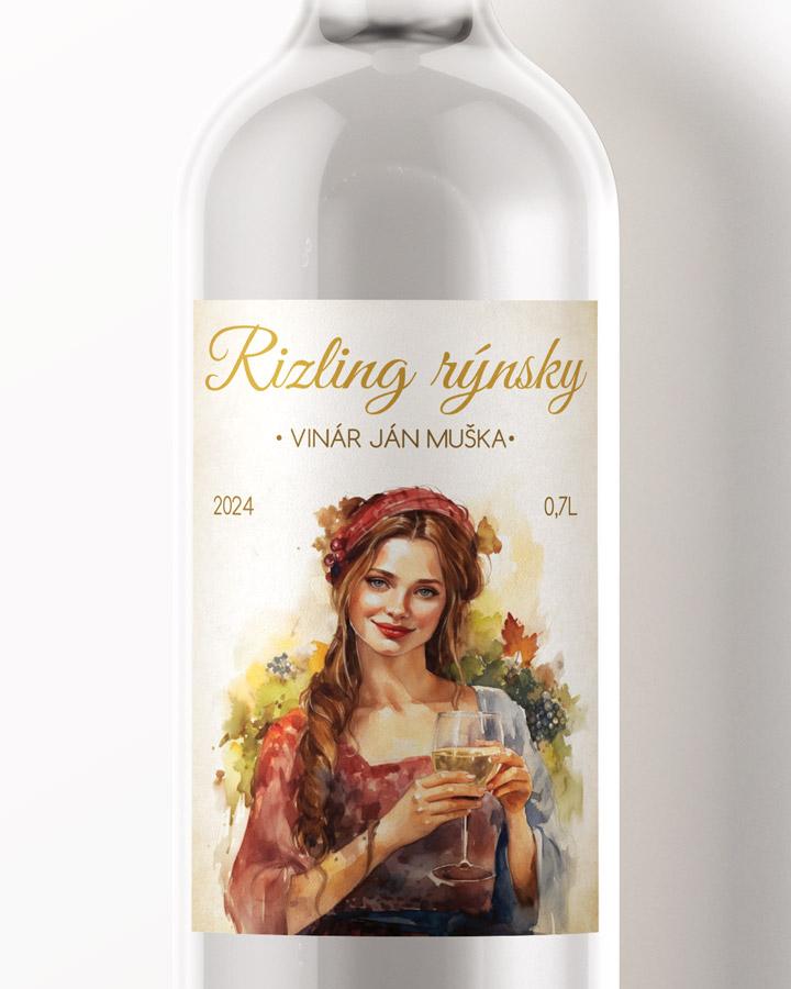 Etikety na víno - motív 51 biele víno