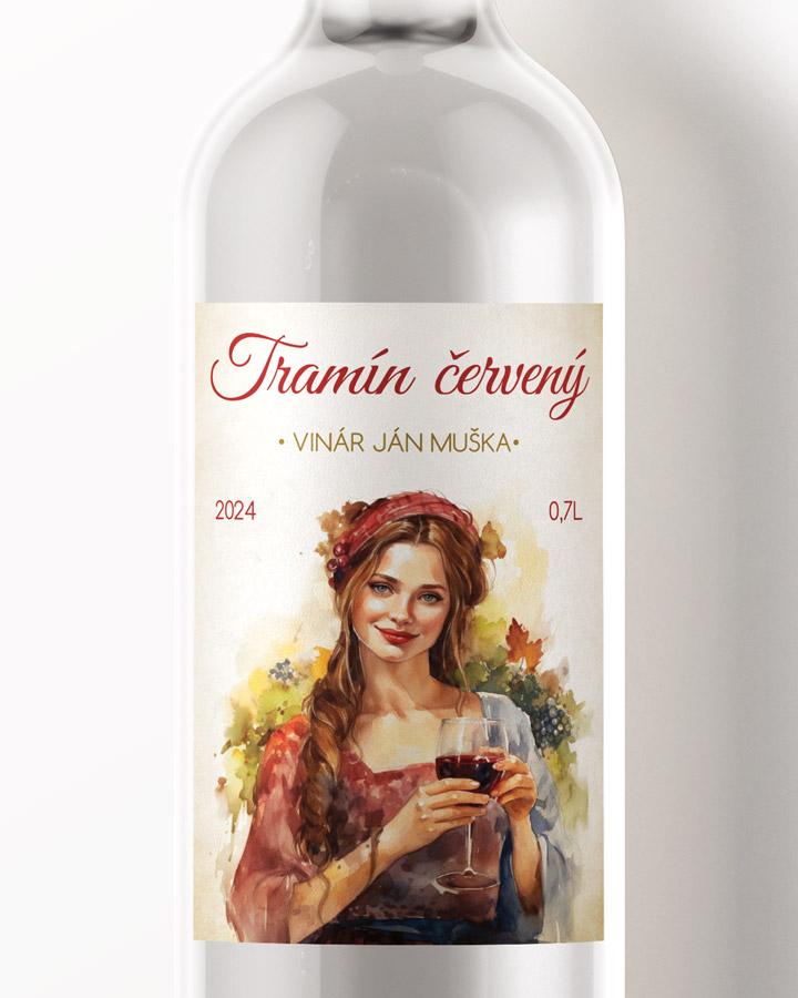 Etikety na víno - motív 51 červené