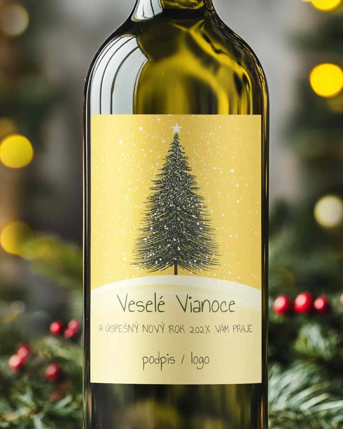 Vianočné etikety na fľaše Žiarivá vianočná nálada