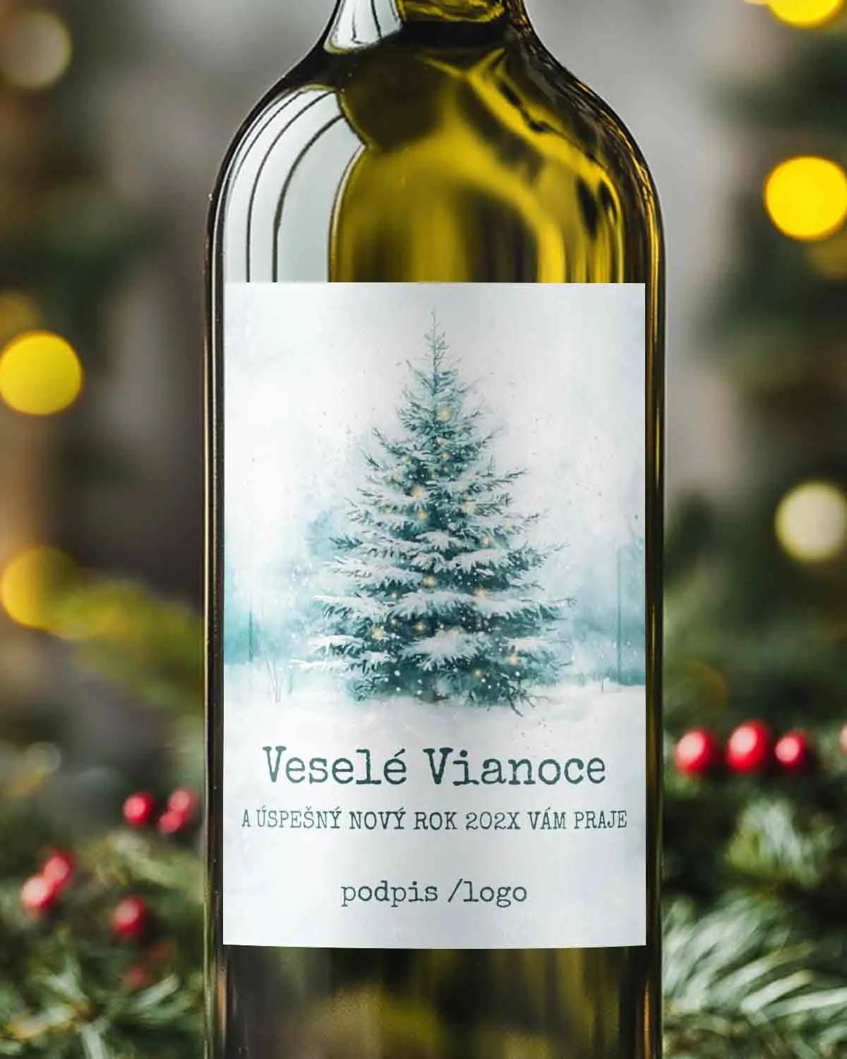 Vianočné etikety na fľaše Pokojný les