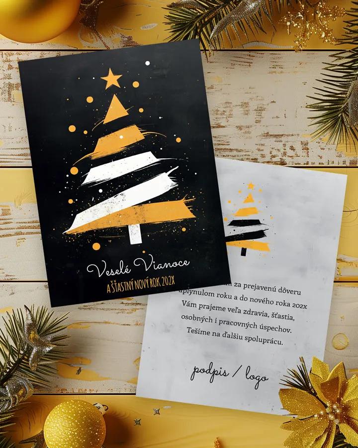 Vianočný pozdrav Žlto-čierna elegancia