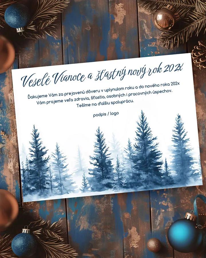 Vianočný pozdrav Zimný les (šírka)