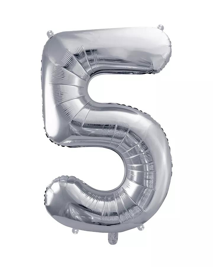 Balón číslo 5 strieborný veľký 86cm