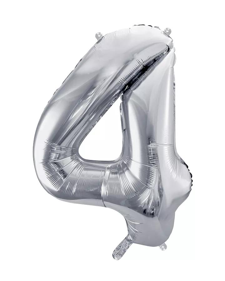Balón číslo 4 strieborný veľký 86cm
