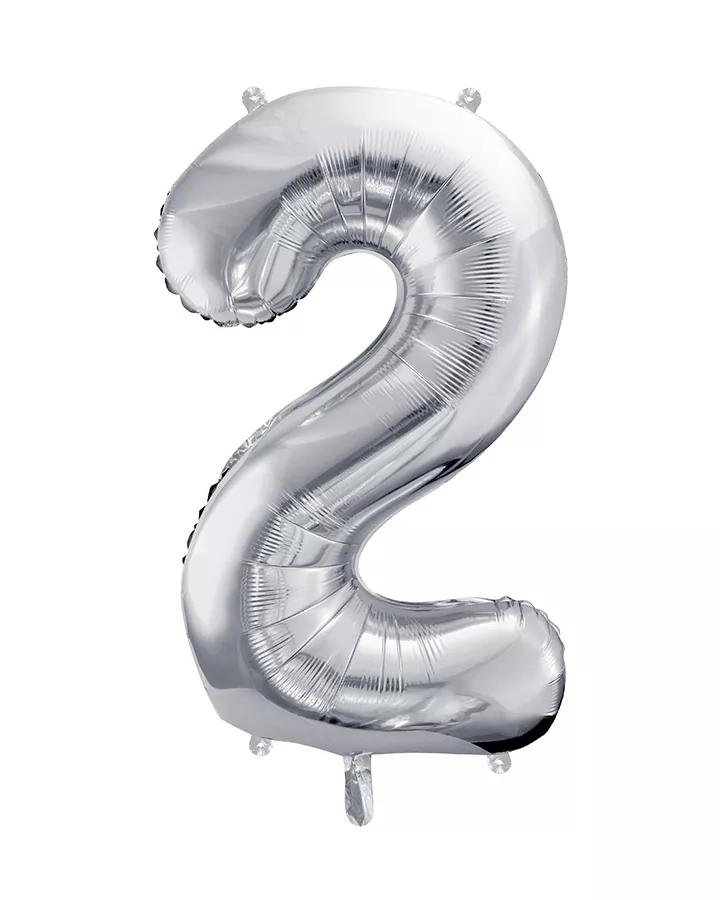 Balón číslo 2 strieborný veľký 86cm