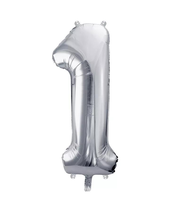 Balón číslo 1 strieborný veľký 86cm