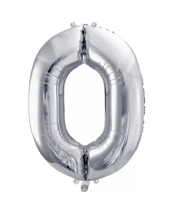 Balón číslo 0 strieborný veľký 86cm
