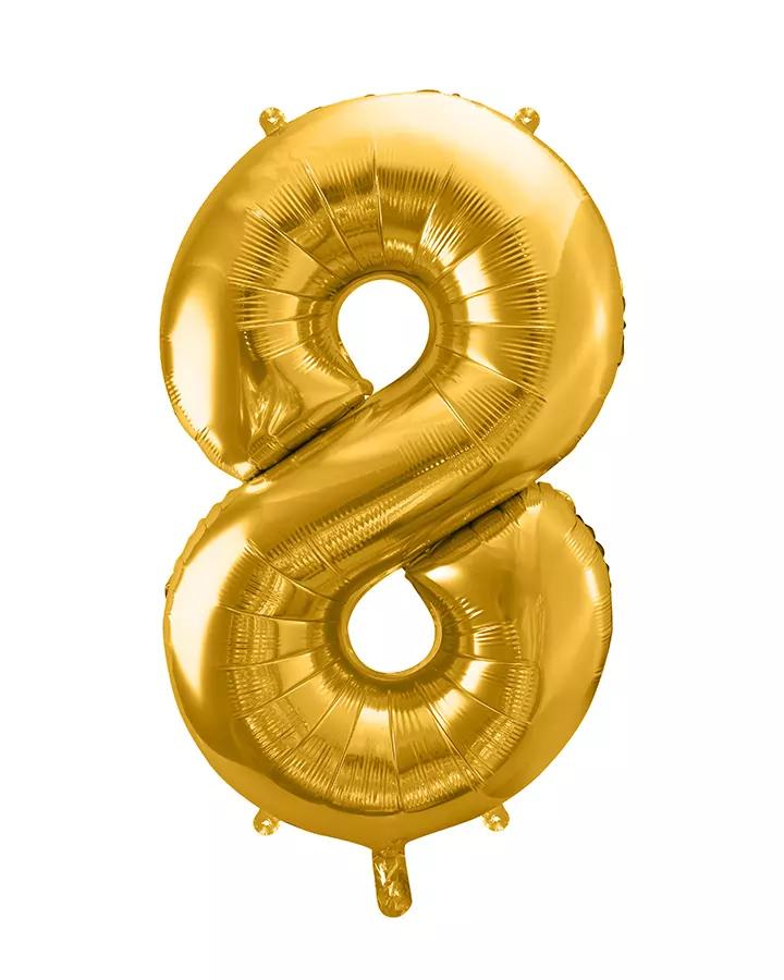 Balón číslo 8 zlatý veľký 86cm