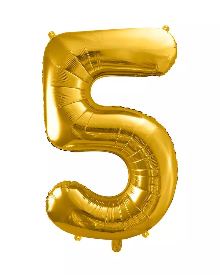 Balón číslo 5 zlatý veľký 86cm