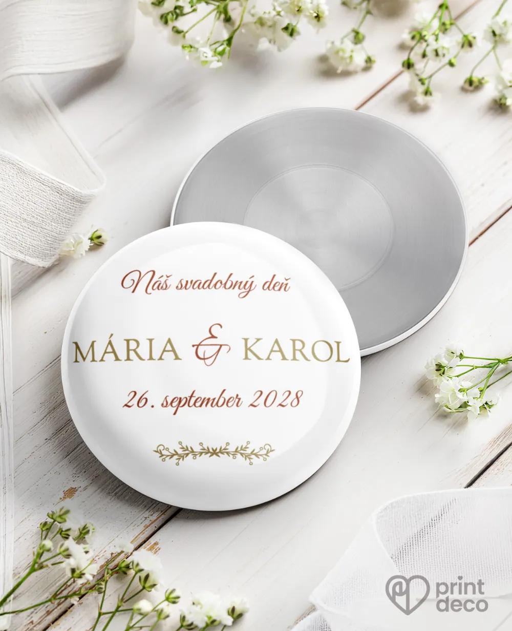 Kovové svadobné magnetky – Čaro okamihu