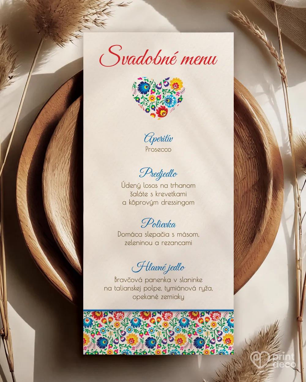 Svadobné menu s ľudovým motívom 2/4